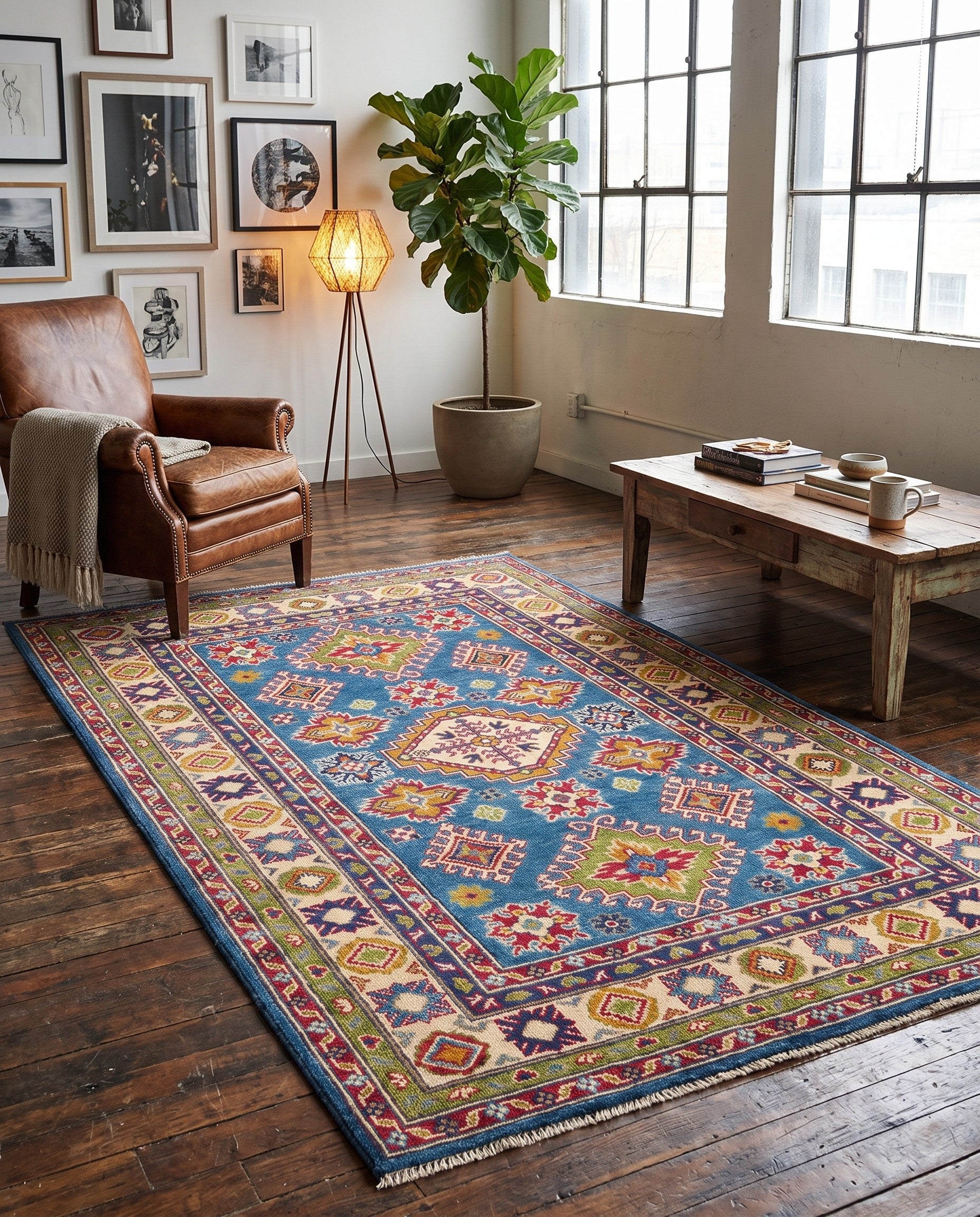 120cm x 195cm Hand Knotted Kazak Rug
