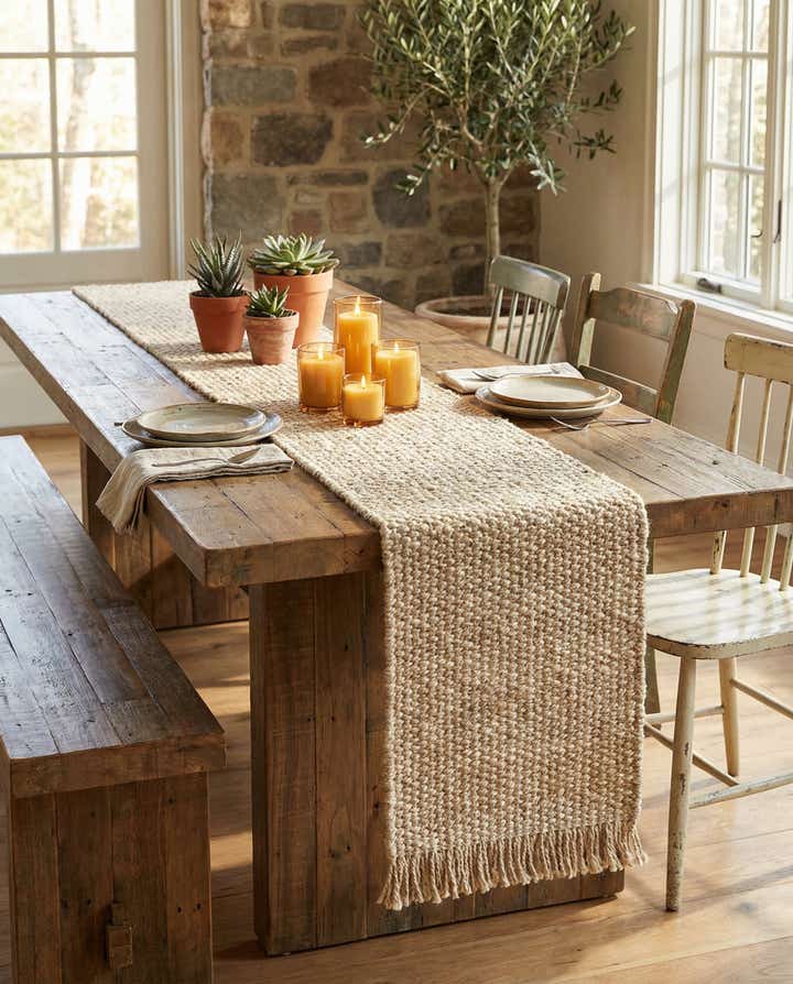 1' 2 x 10' Hand Woven Chunky Jute Table Runner Rug