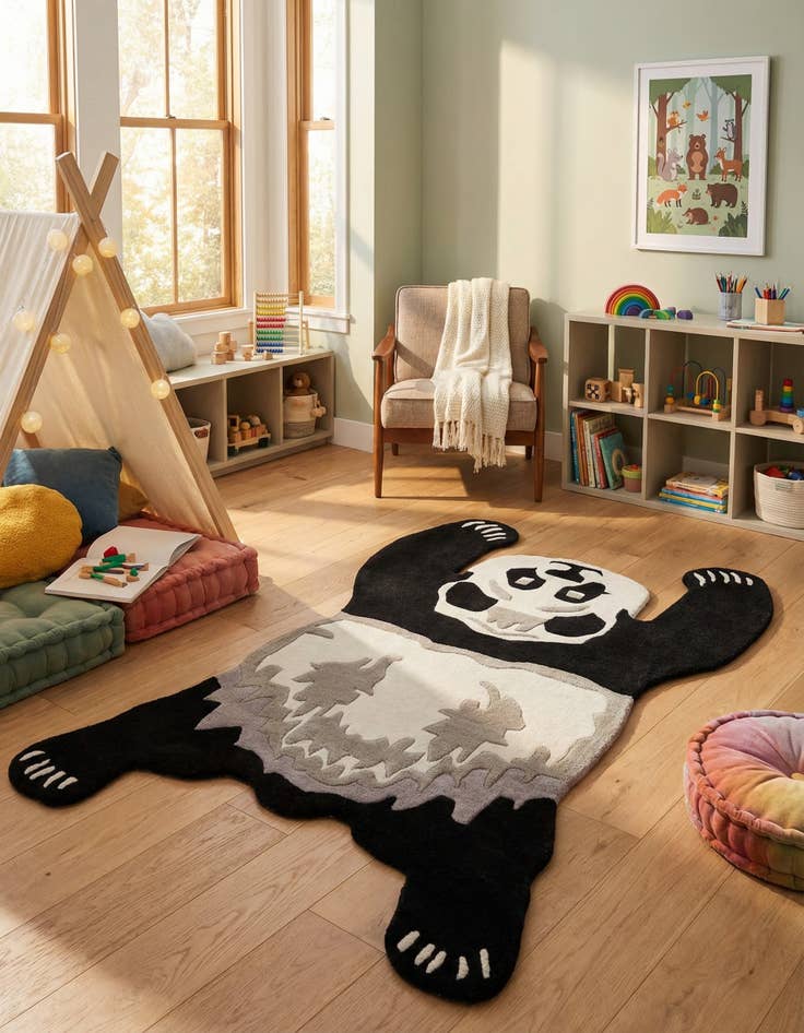 Detail image of 4' 1 x 6' 1 Playtime Kids Wool Freeform Rug