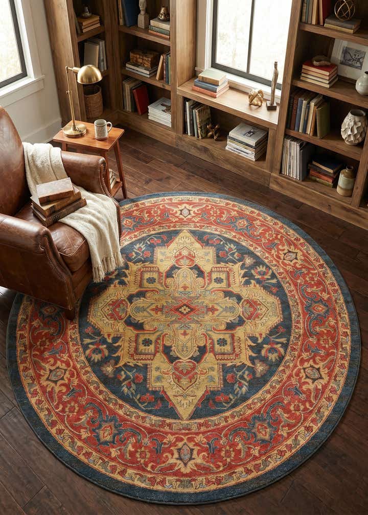 8' x 8' Serapi Round Rug