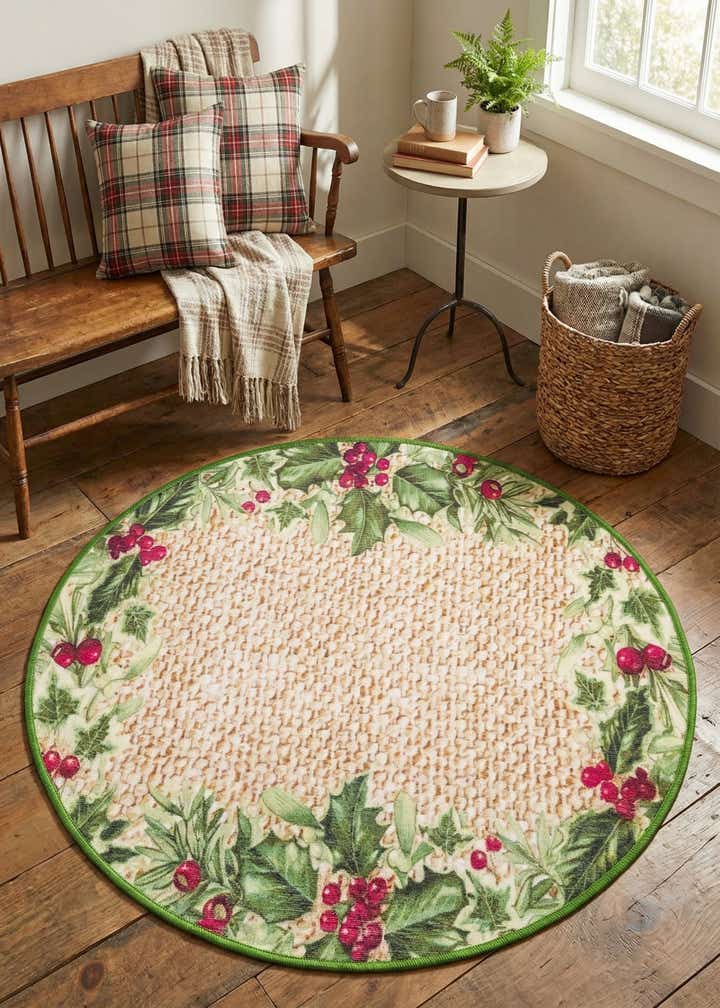 3' 3 x 3' 3 Easy-Clean Jill Zarin Caribbean Indoor / Outdoor Round Rug