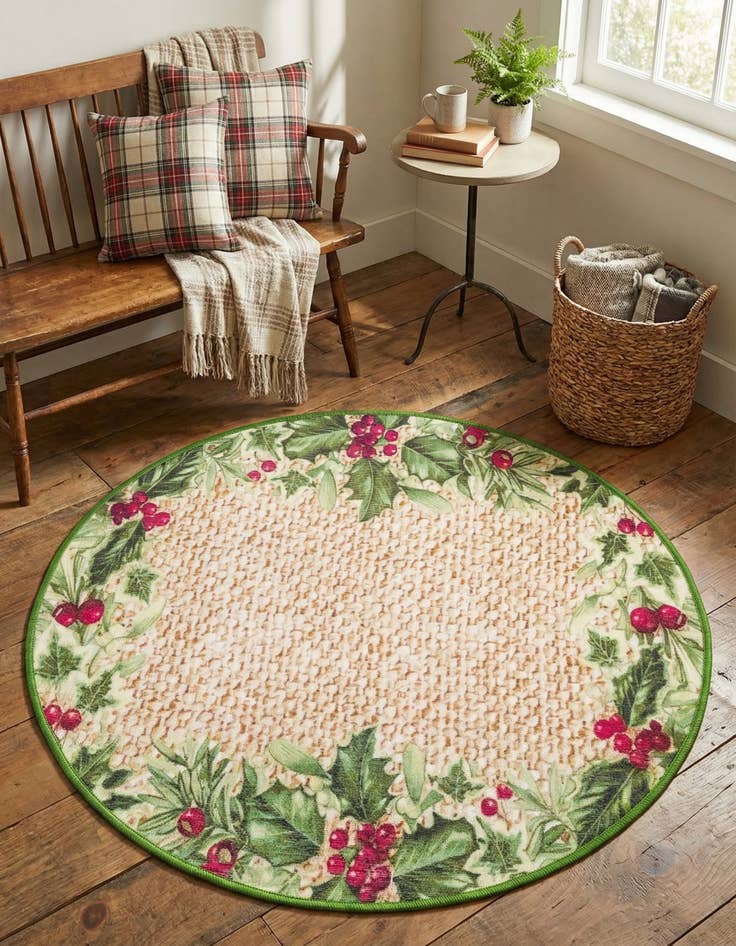 Detail image of 3' 3 x 3' 3 Washable Jill Zarin Caribbean Indoor / Outdoor Round Rug