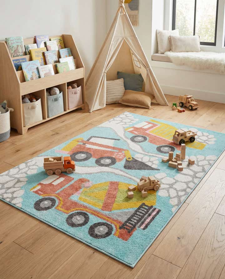 120cm x 180cm Construction Whimsy Kids Teppich