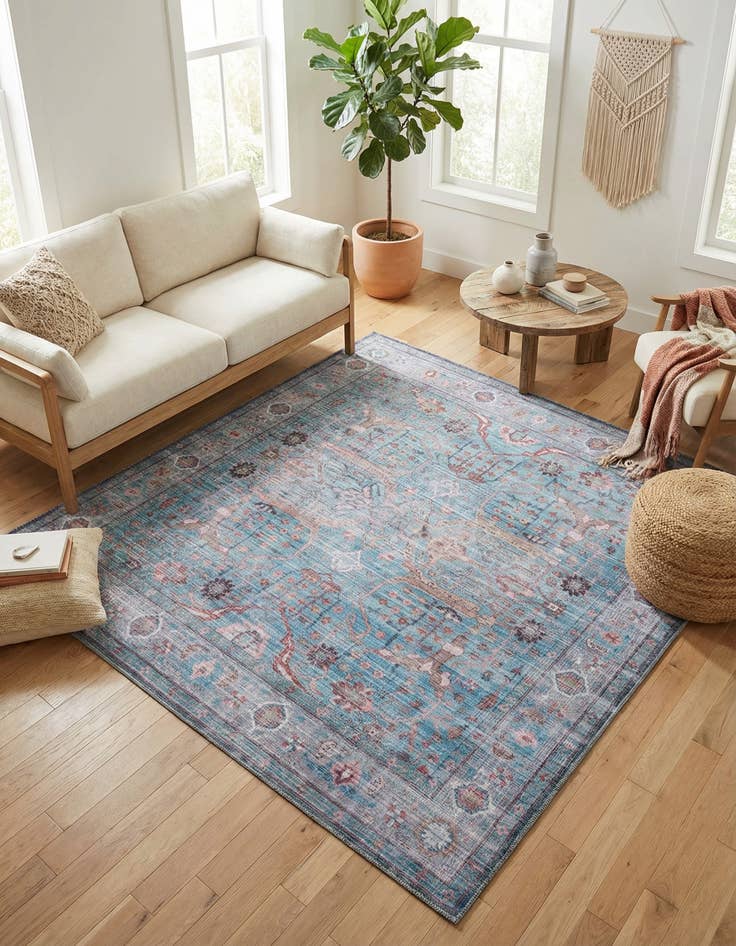 Detail image of 7' 3 x 7' 3 Washable Maahru Square Rug