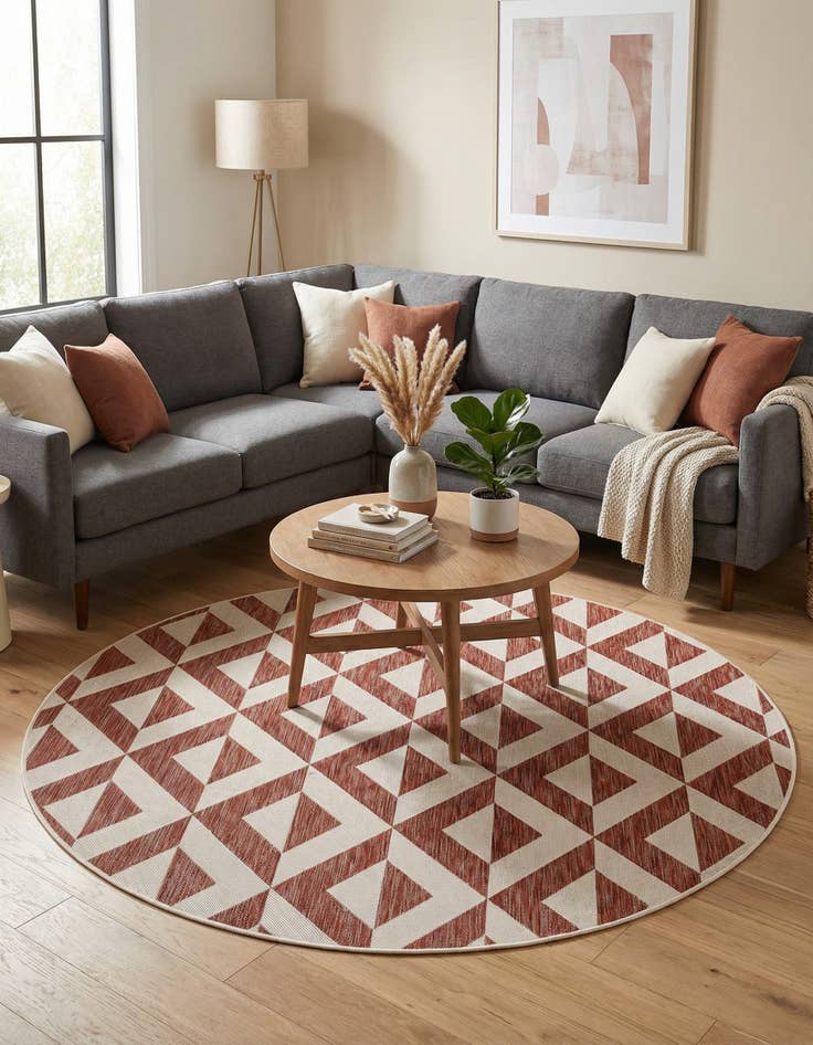 Detail image of 6' 7 x 6' 7 Washable Jill Zarin Napa Indoor / Outdoor Round Rug