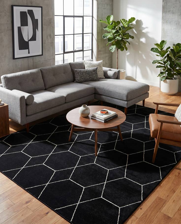 Detail image of 7' 10 x 11' Lattice Frieze Rug