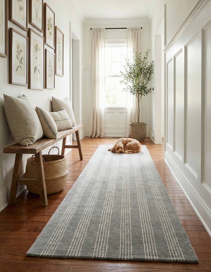 Detail image of  3' 3 x 12' Jill Zarin Striped Wool Runner Rug