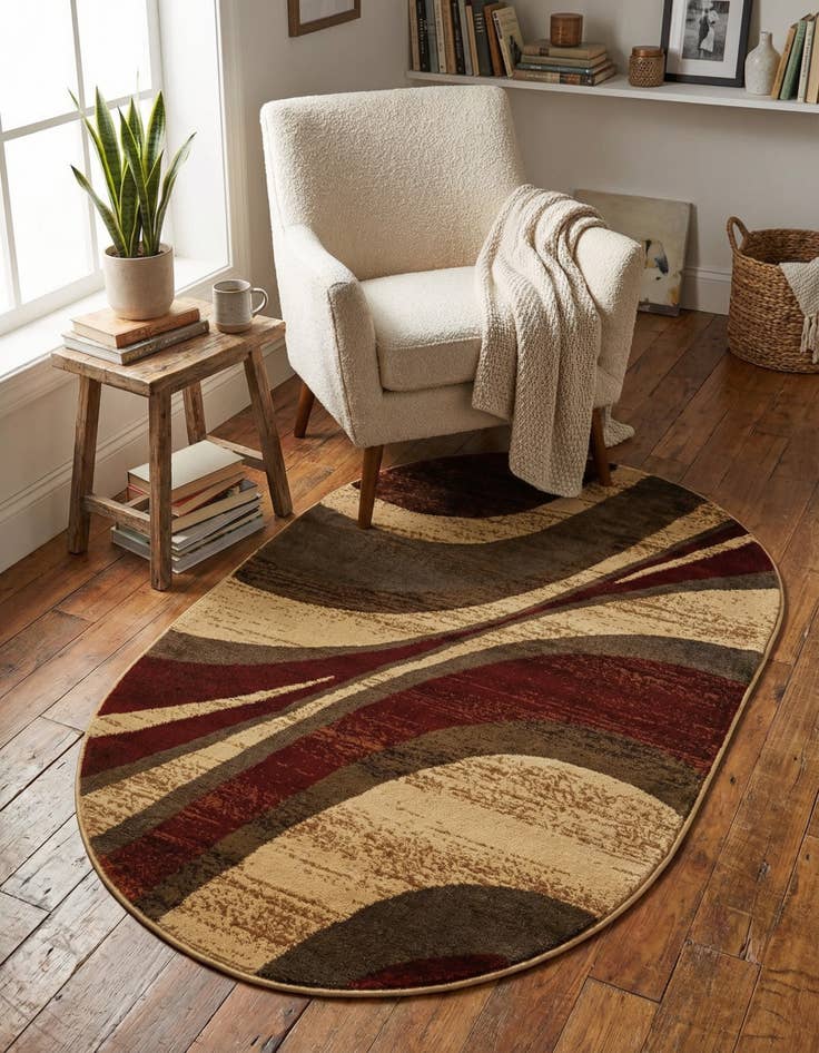 Detail image of 3' 1 x 5' 3 Coffee Shop Oval Rug