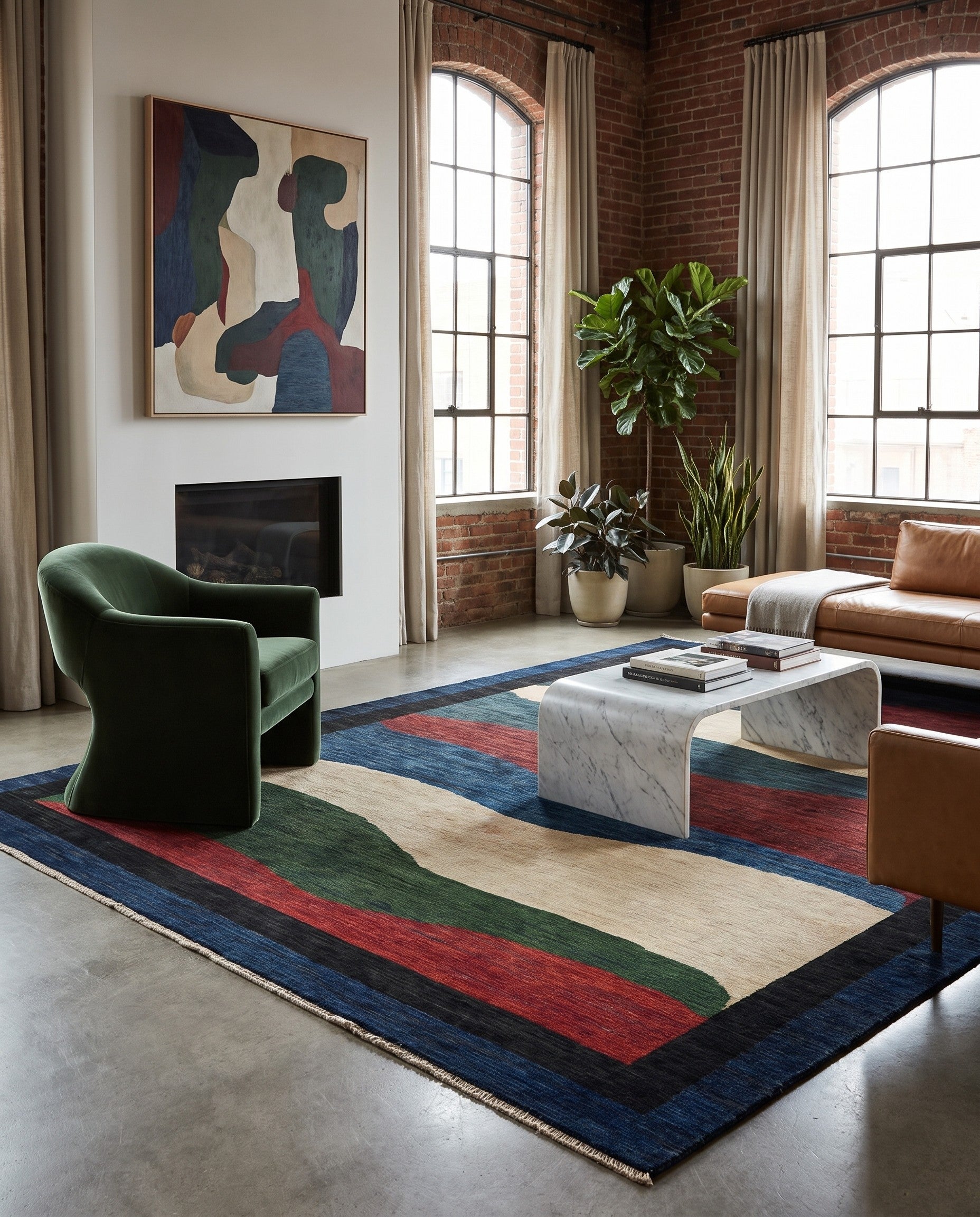 6' 6 x 9' 8 Hand Knotted Ziegler Modern Rug