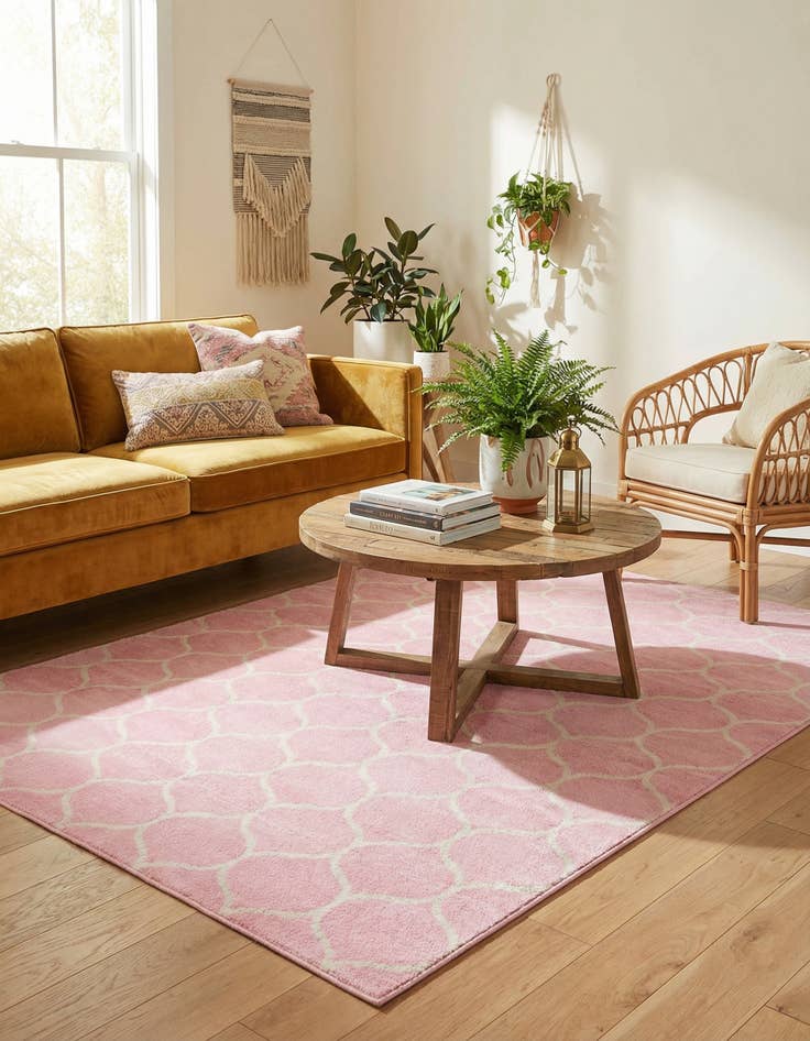 Detail image of 7' 10 x 10' Lattice Frieze Rug