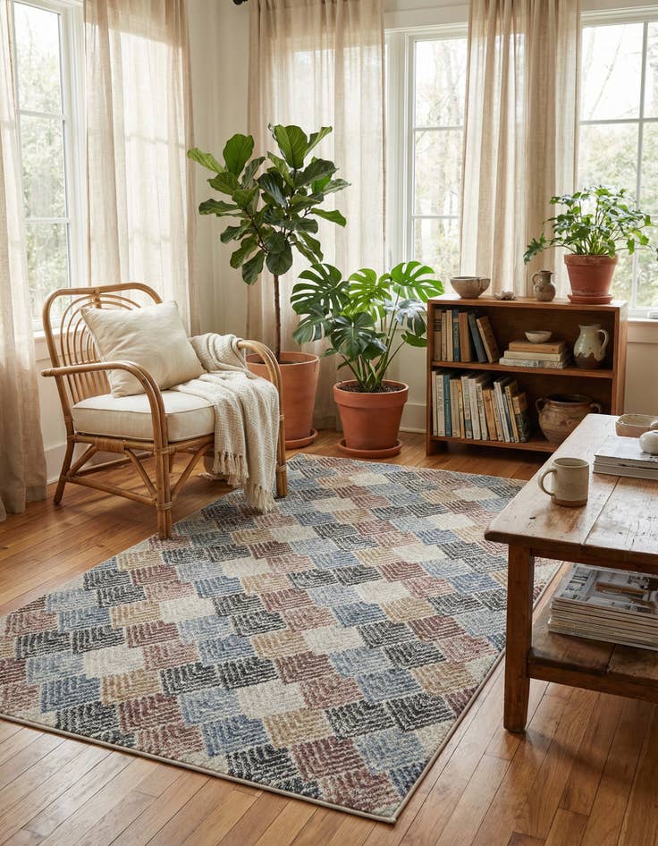 Detail image of 4' x 6' Eco Trellis Rug