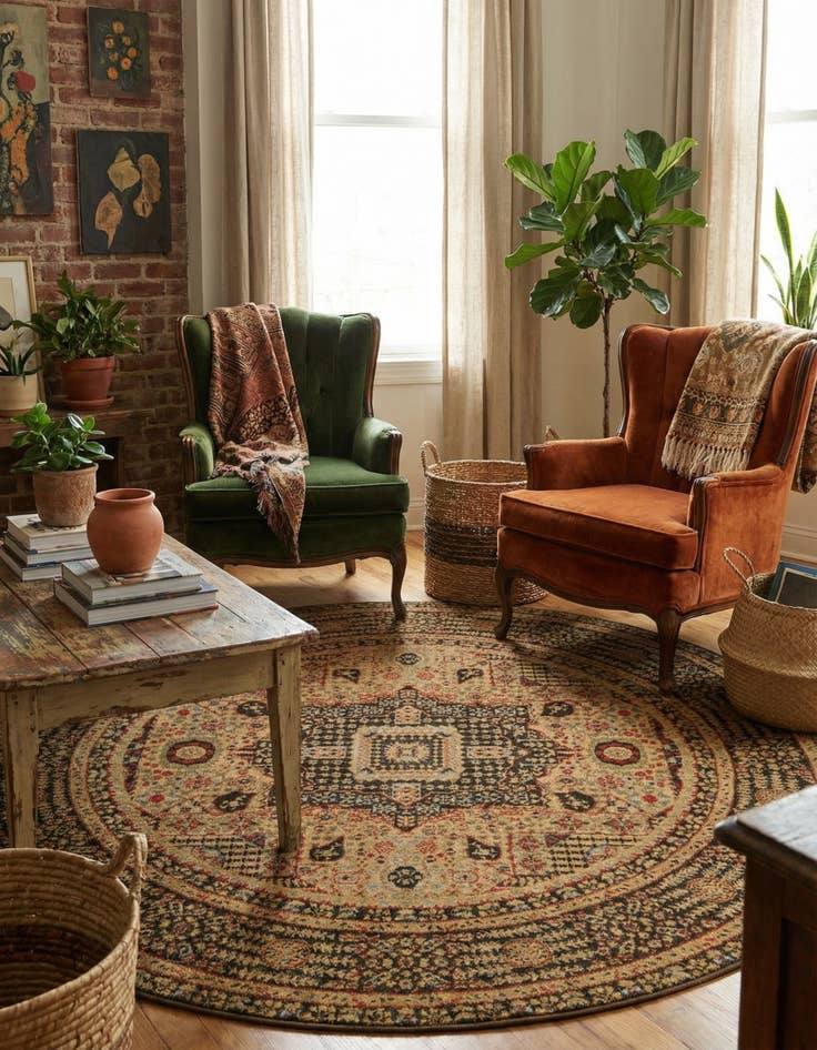 Detail image of 6' x 6' Amina Round Rug