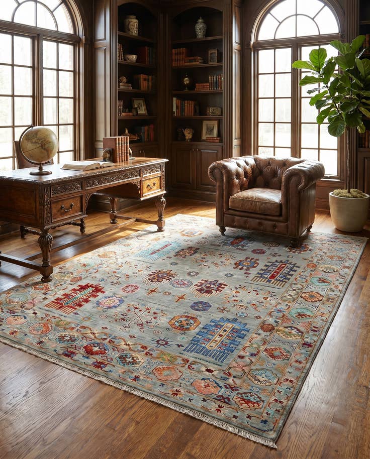 Detail image of 5' 1 x 6' 11 Hand Knotted Ariana Ziegler Rug