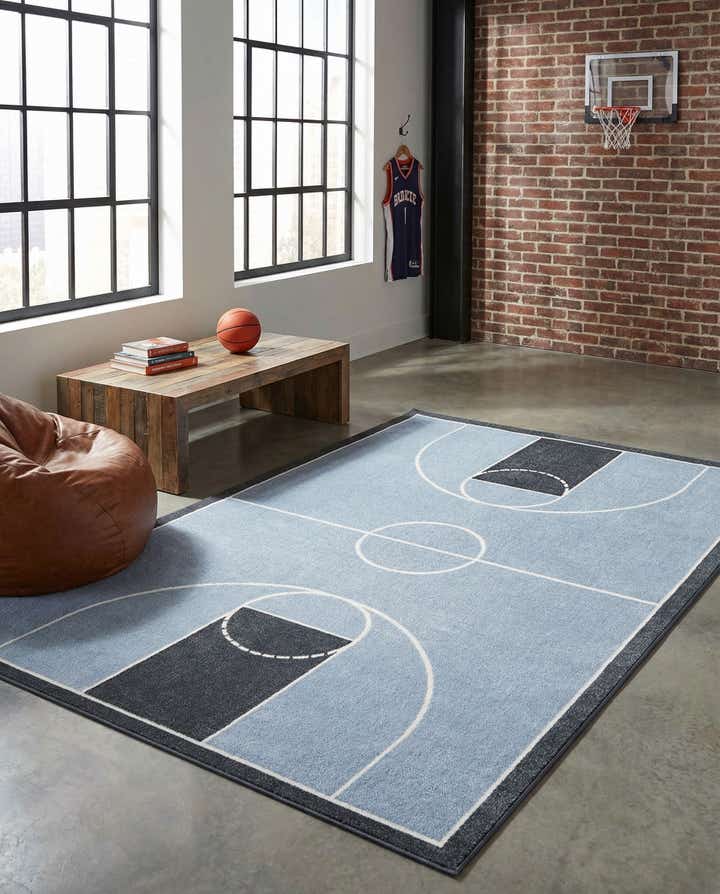 5' 3 x 8' Sports Washable Rug