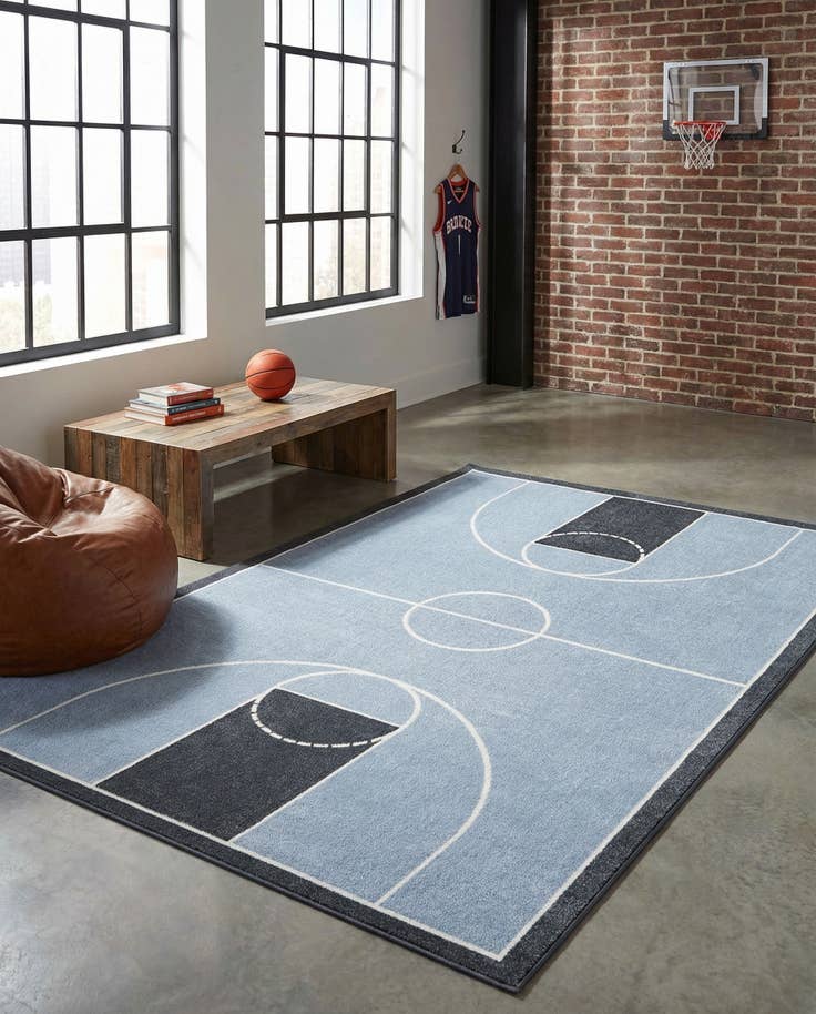 Detail image of 5' 3 x 8' Sports Washable Rug