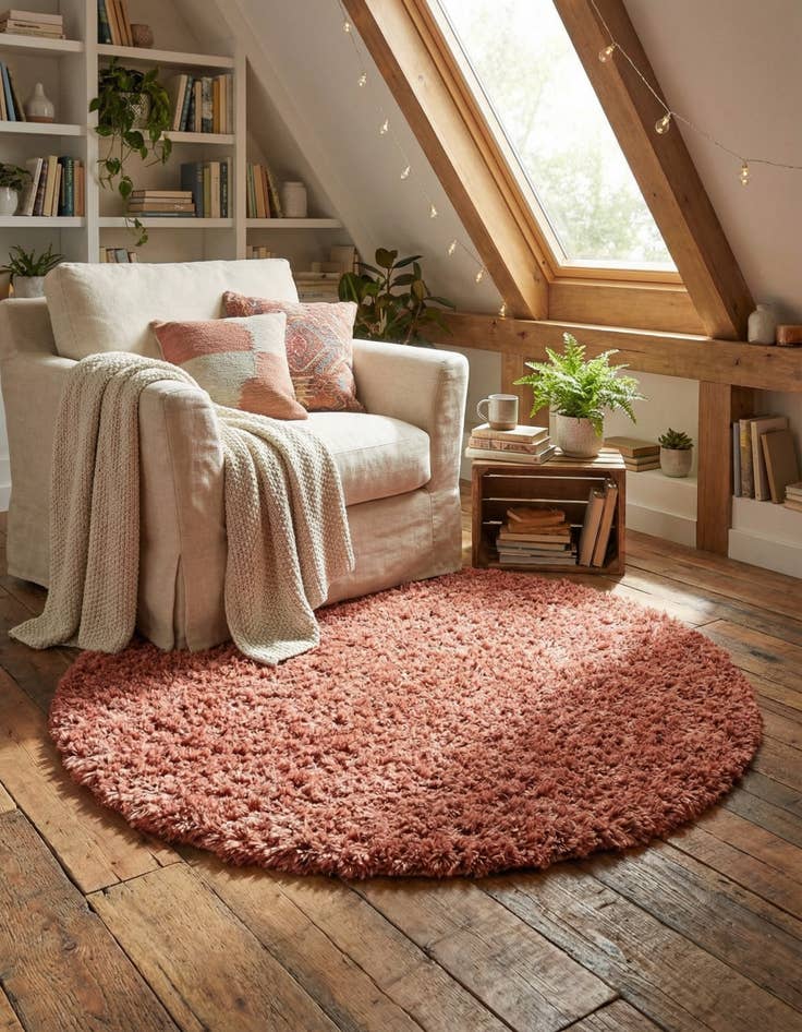 Detail image of 5' x 5' Infinity Shag Round Rug