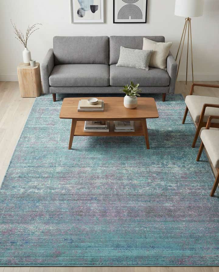 7' x 10' Aqua Rug