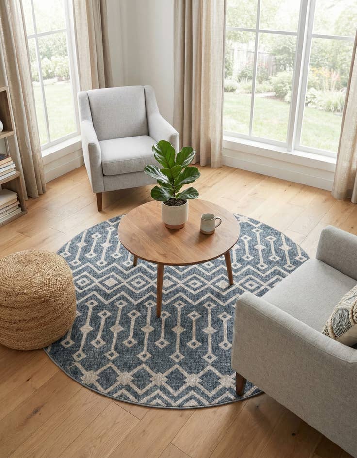 Detail image of 7' x 7' Eco Trellis Round Rug