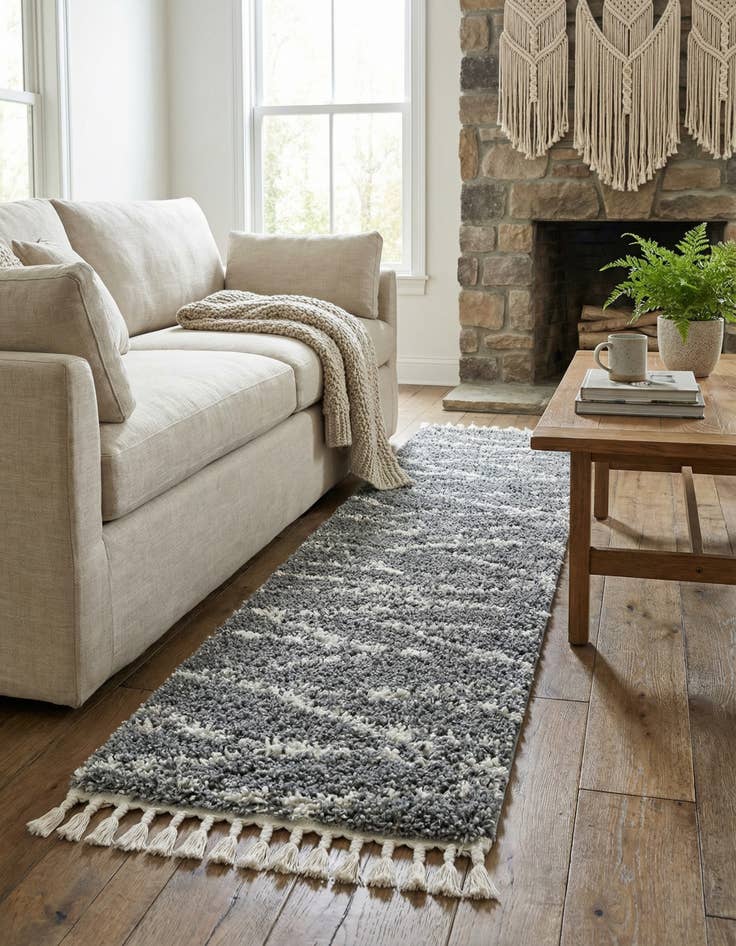 Detail image of 2' x 8' Serenity Shag Runner Rug