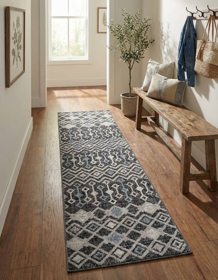 Detail image of 2' x 6' Eco Trellis Runner Rug