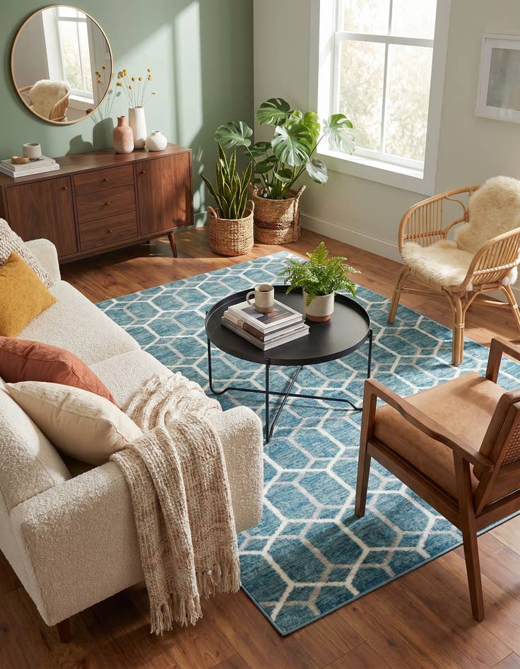 Detail image of 8' x 10' Lattice Trellis Rug