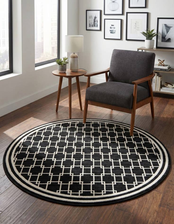 Detail image of Jill Zarin 5' x 5' Metropolitan Uptown Round Rug