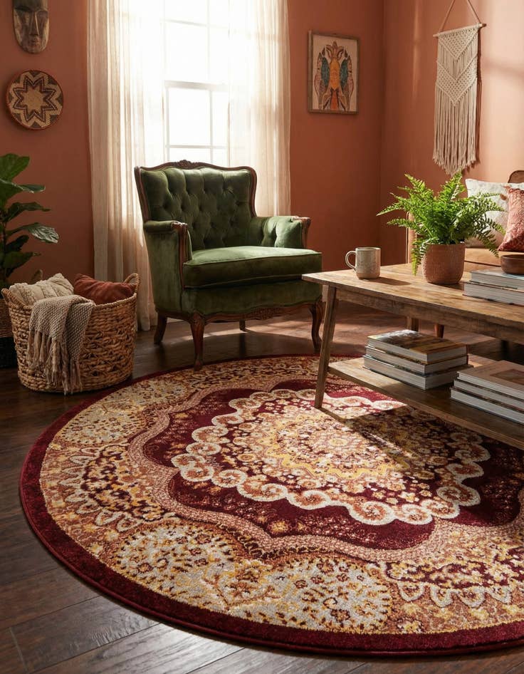 Detail image of 5' 3 x 5' 3 Kamala Washable Round Rug