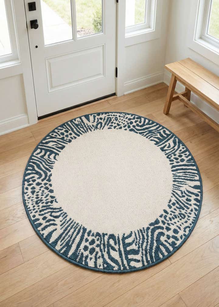 3' x 3' Easy-Clean Safari Indoor / Outdoor Round Rug