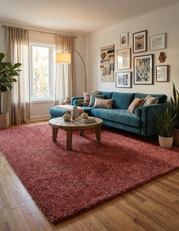 Pomegranate Red Jill Zarin Shaggy Chic Rug