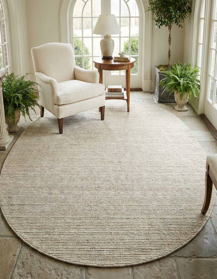 Detail image of 6' 1 x 9'  Hand Woven Jill Zarin English Manor Wool Oval Rug