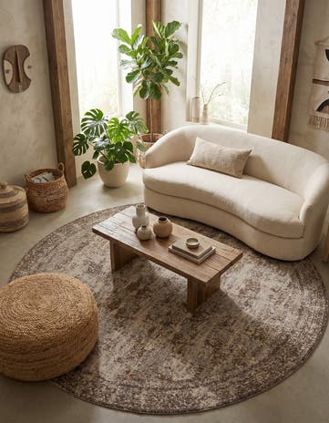 Cream Sahara Round Rug