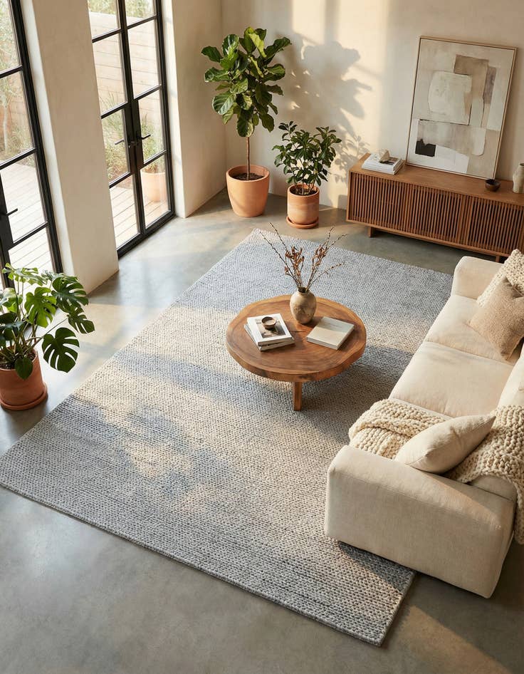 Detail image of 9' x 12'  Hand Woven Lana New Zealand Wool Rug