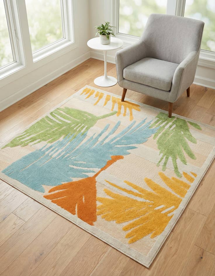 Detail image of 5' 3 x 5' 3 Easy-Clean Aruba Indoor / Outdoor Square Rug