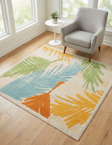 Beige Easy-Clean Aruba Indoor / Outdoor Square Rug