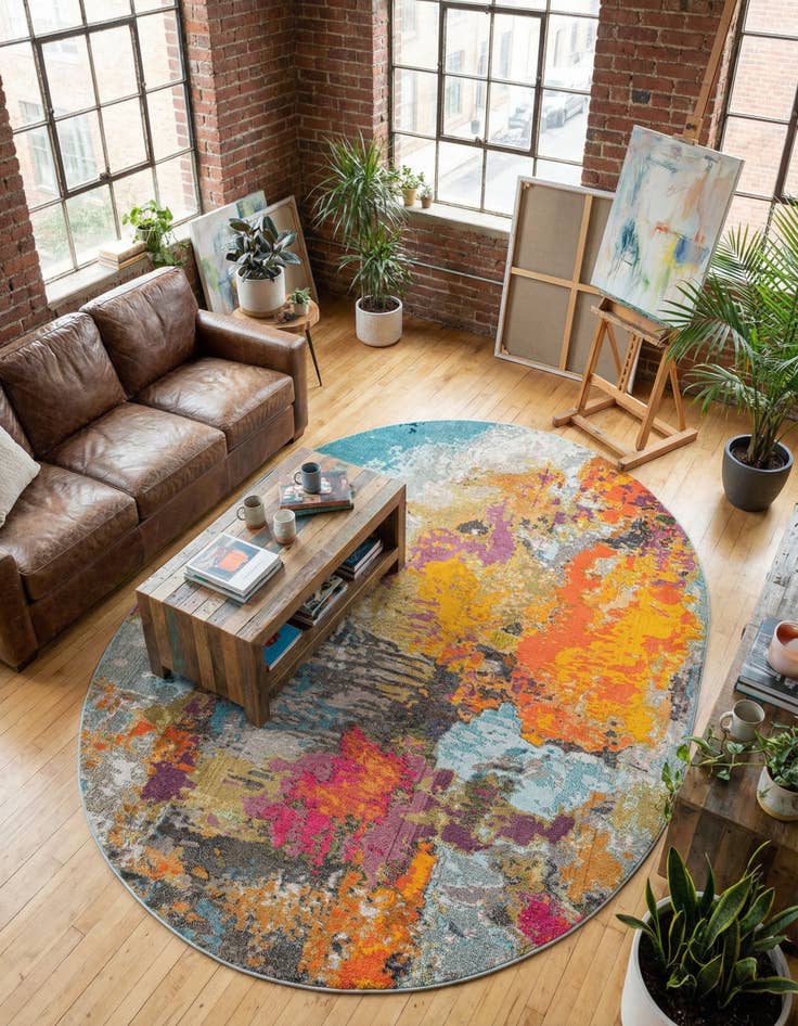 Detail image of 7' 10 x 10' Washable Vivid Oval Rug