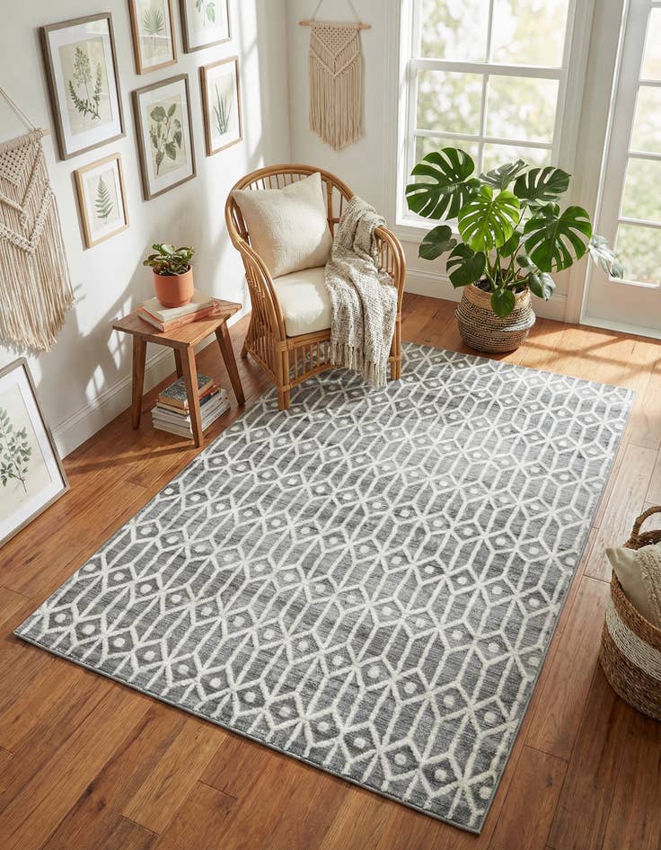 Detail image of 5' x 8' Lattice Trellis Rug