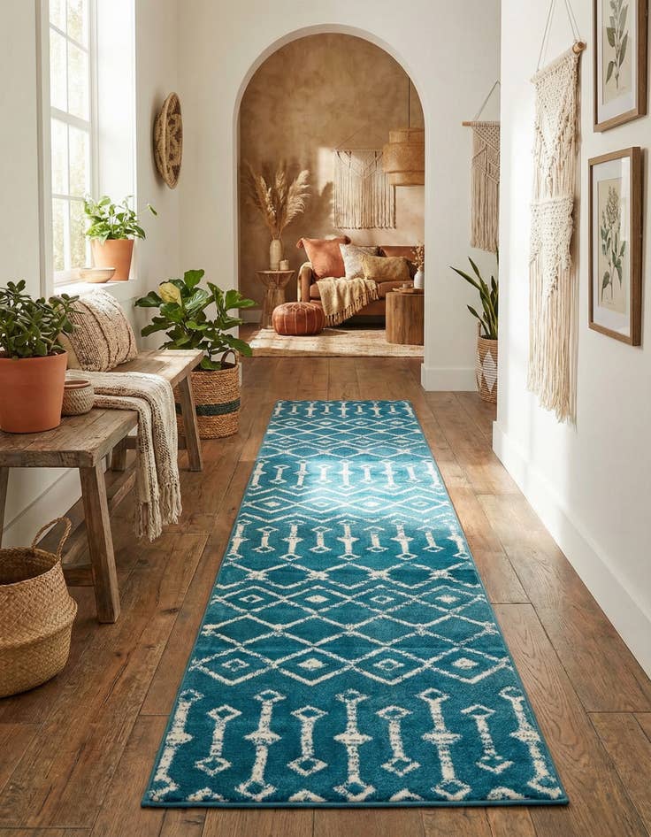 Detail image of 2' x 6' 7 Kasbah Trellis Runner Rug