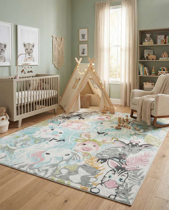7' 10 x 10' Animals Whimsy Kids Rug