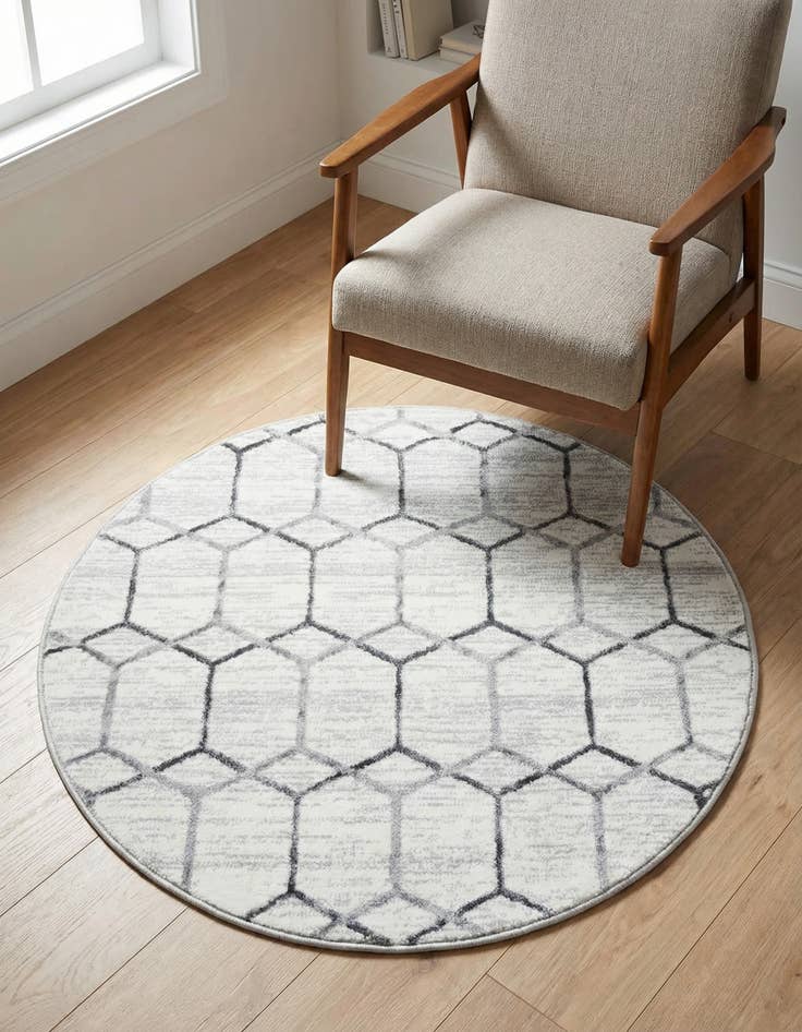 Detail image of  3' 3 x 3' 3 Lattice Trellis Round Rug