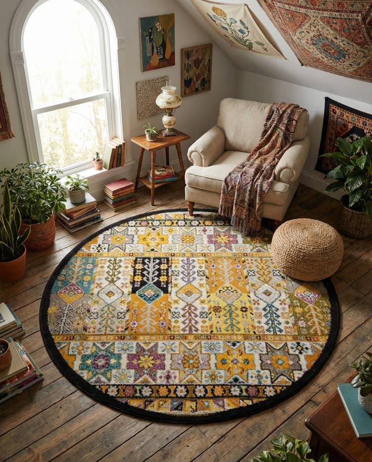 Detail image of 5' 3 x 5' 3 Madeline Round Rug