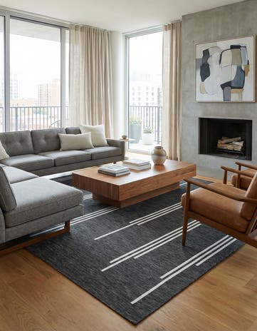 10' x 10' Easy-Clean Modern Indoor / Outdoor Square Rug