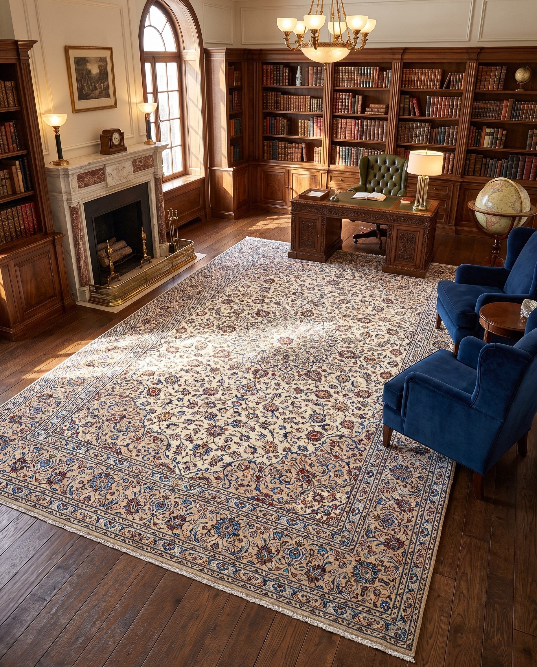 9' 8 x 13' 1 Kashan Wool Rug