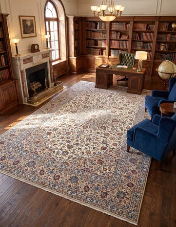 9' 8 x 13' 1 Kashan Wool Rug