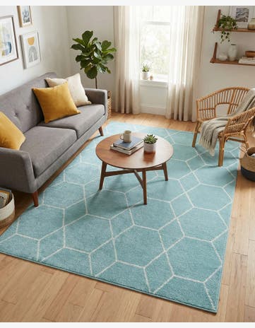 5' 3 x 8' Lattice Frieze Rug