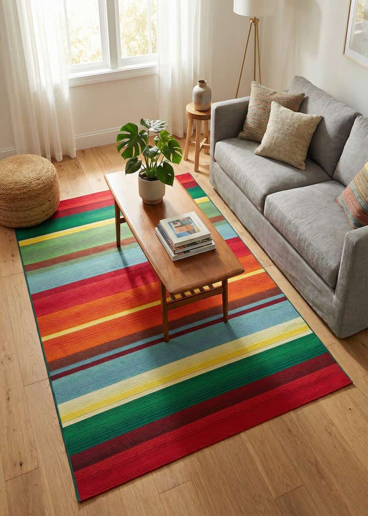 5' 3 x 8' Easy-Clean Modern Indoor / Outdoor Rug