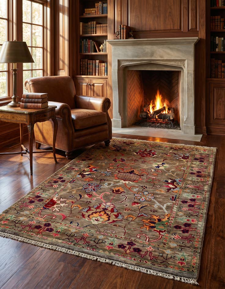 Detail image of 3' 3 x 4' 11 Hand Knotted Ariana Ziegler Rug