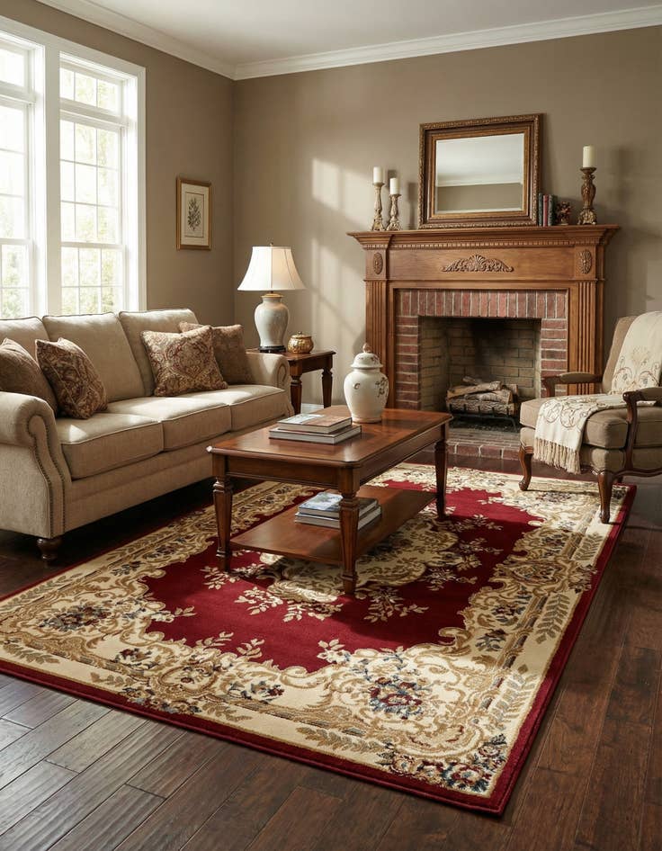 Detail image of 6' x 9' Classic Aubusson Rug