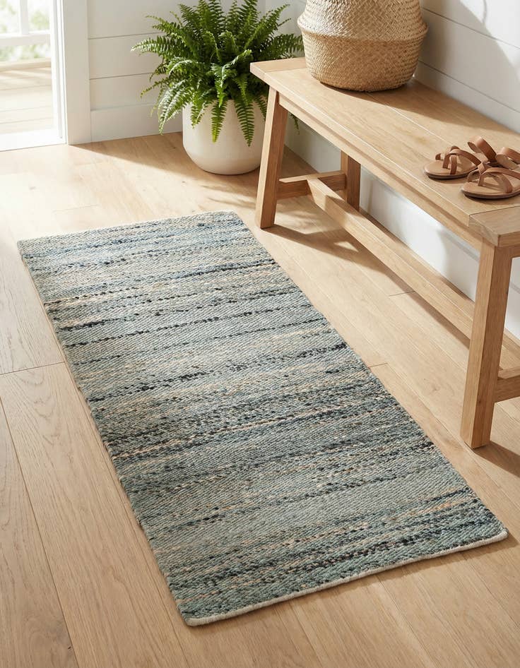 Detail image of 2' x 4' 1  Hand Woven Palm Beach Jute Runner Rug