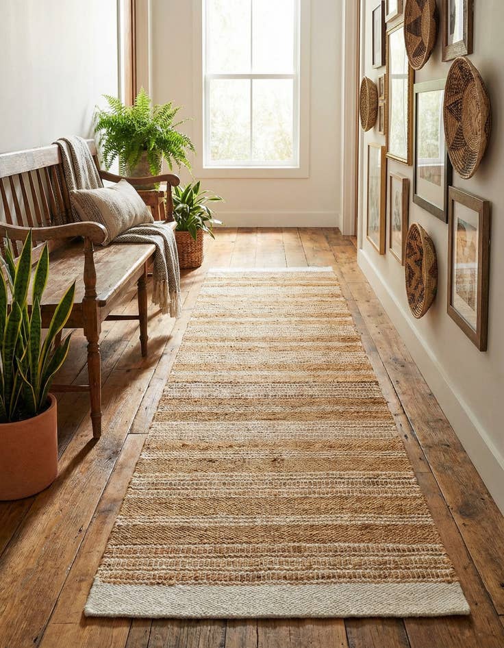 Detail image of 2' 7 x 10' Hand Woven Lariat Runner Rug