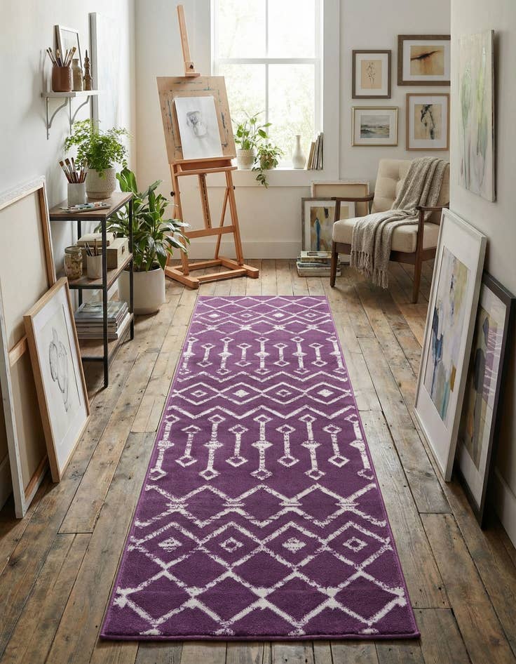 Detail image of 2' x 6' 7 Kasbah Trellis Runner Rug